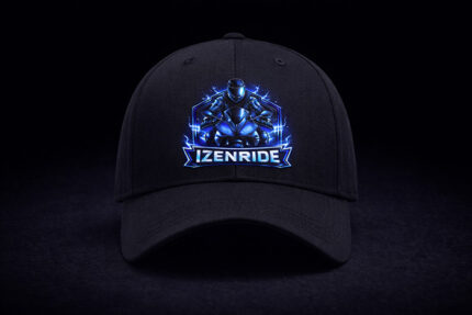 casquette izenride noir custom bleu
