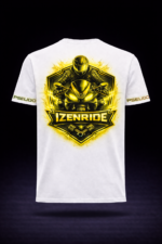 t-shirt blanc dos Izenride custom jaune
