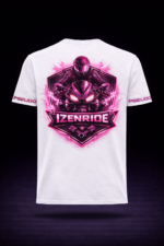 T-shirt dos custom blanc izenride rose