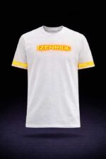 t-shirt blanc col rond Izenride orange