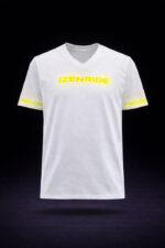 t-shirt blanc col V Izenride jaune