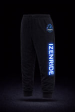 Jogging noir typographie bleu phosphorescent