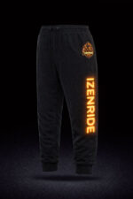 Jogging noir typographie orange phosphorescent