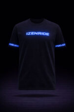 t-shirt col rond noir izencustom bleu