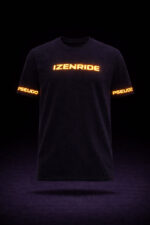 t-shirt col rond noir izencustom orange