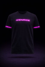 t-shirt col rond noir izencustom rose
